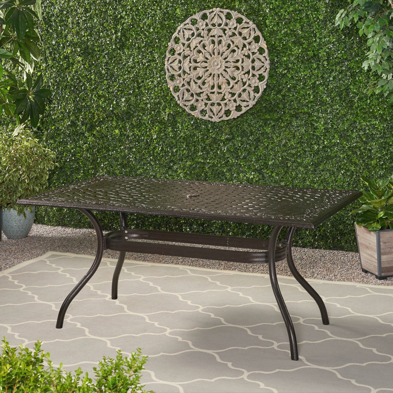 Table de patio rectangulaire, Bronze