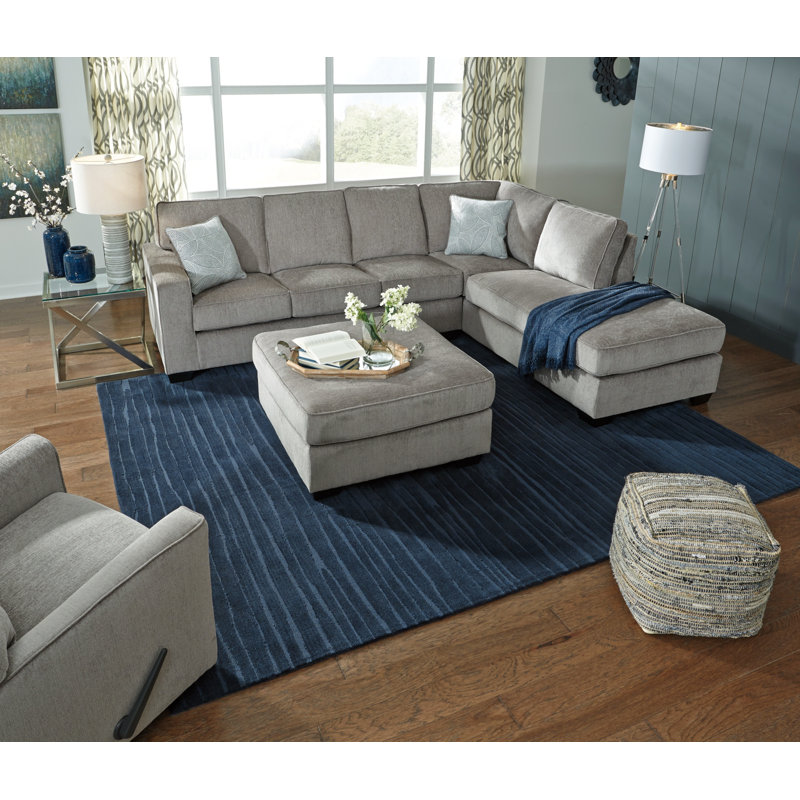 New Britain Slate Oversized Accent Ottoman, Alloy