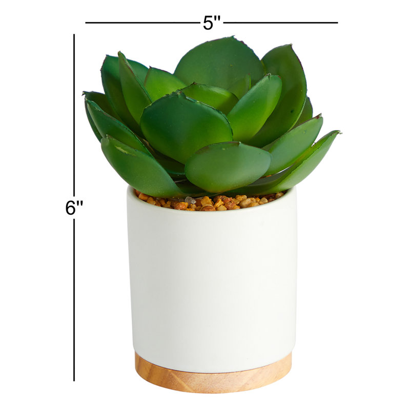 6 po Plante artificielle en pot blanc