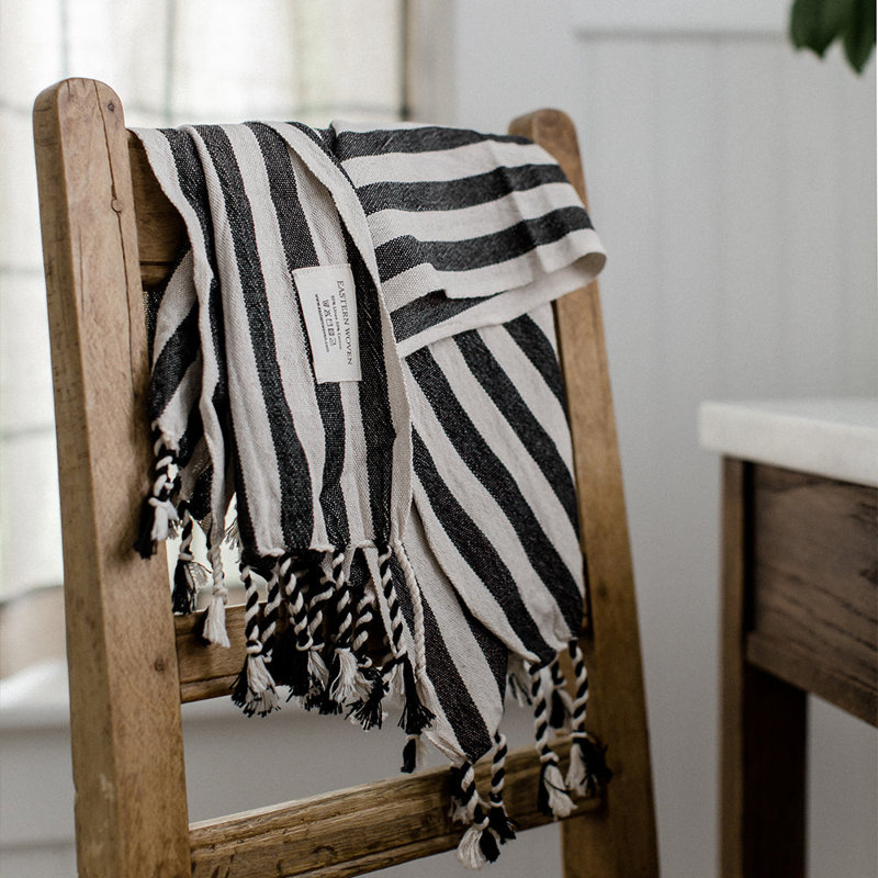 Drama Hand Towel, Ivory Striped
