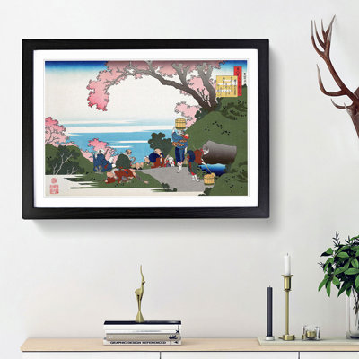 Beneath The Cherry Blossom Tree by Katsushika Hokusai - Single Picture Frame Painting