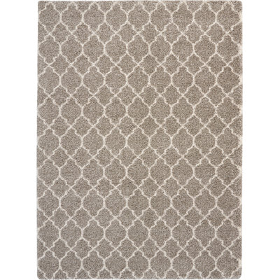 Tapis marocain beige à poils longs Sigrid