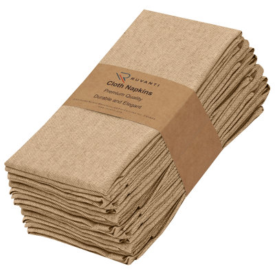 Poly Cotton Square Cloth Napkins Chambray Fabric