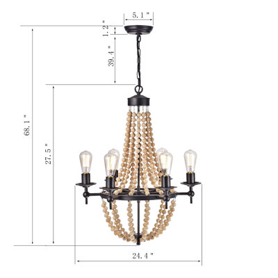 6 - Light Dimmable Empire Chandelier