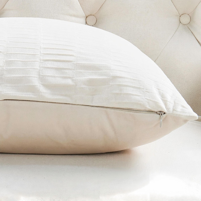 Housse de coussin en velours à plis Euro, Gardenia