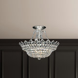 Trilliane 10 Light 24in x 19in Semi-Flush Mount in Silver with Clear Radiance Crystals