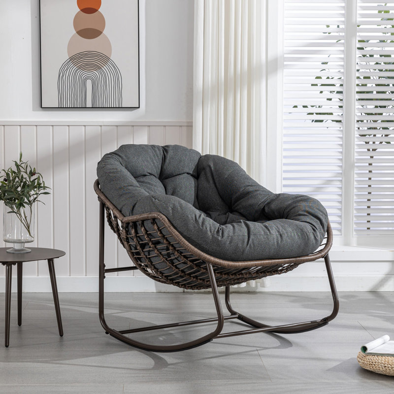 Wicker Outdoor Lounge Chair, Gray