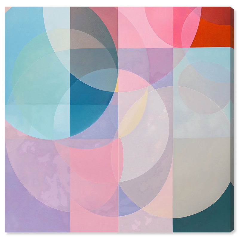 Prismatic Orbit III Square Canvas Abstract Print by Oliver Gal, Black Frame, 12 x 12, 30"H x 30"W, Canvas Unframed