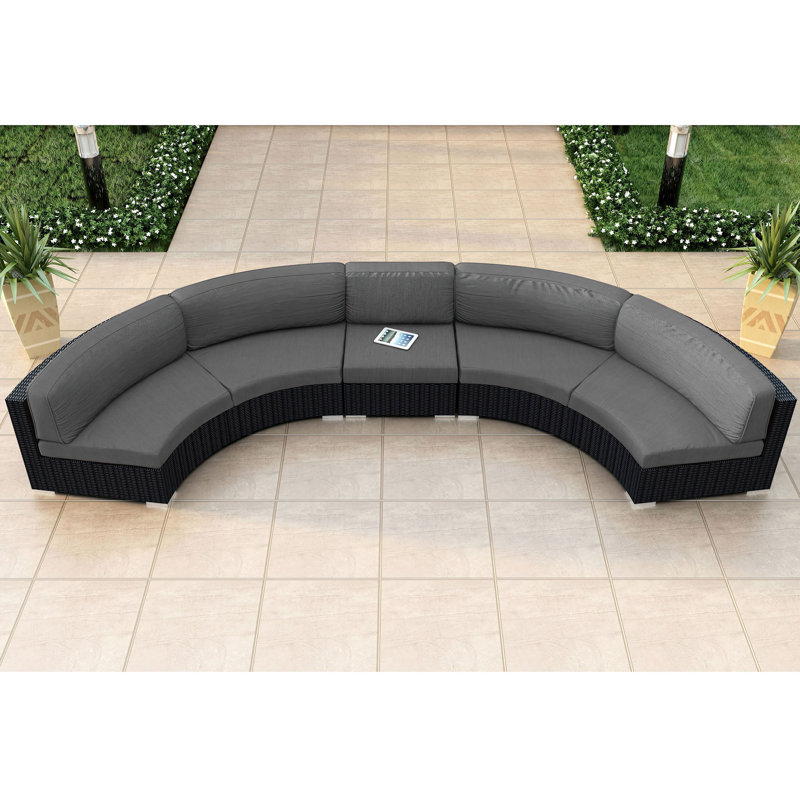 Urbana Outdoor 5 - Seat Patio Sectional, Canvas Charcoal Sunbrella® Canvas