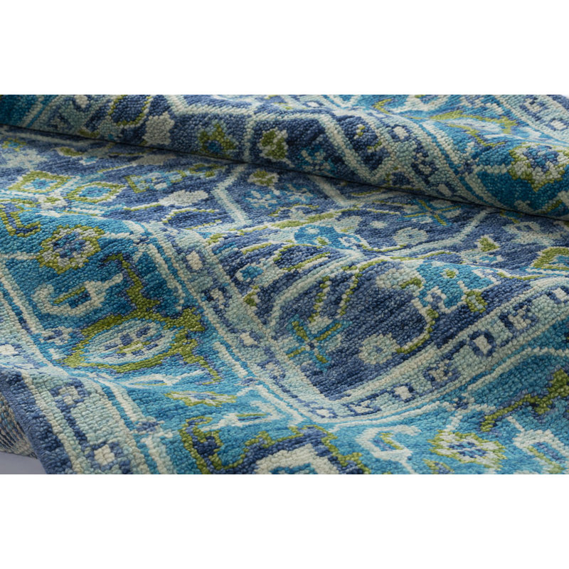 Rock My Classics Wool Oriental Area Rug in Blue, Rectangle 3' x 5'