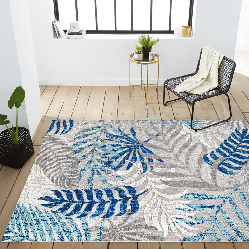 Mandalay Tropics Palm Leaves Indoor/Outdoor Rug, Rectangle 3' x 5'