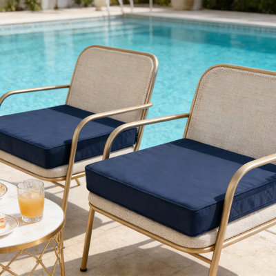 Coussin de chaise de patio avec poignée et attaches pour canapé de jardin, 19 po x 19 po x 3 po