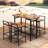 17 Storeys 5 Pcs Acacia Wood Bar Table Set Outdoor Bar Height Table & Chairs With Metal Frame