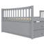 Lit de jour pleine grandeur avec lit gigogne simple et tiroirs, pleine grandeur, gris-257413910
