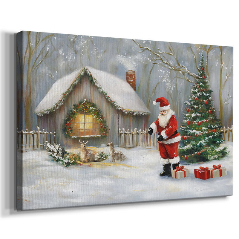 Art de Noël des Fêtes de Noël III - Toile tendue avec châssis-CLIX, H 32 po x l 48 po