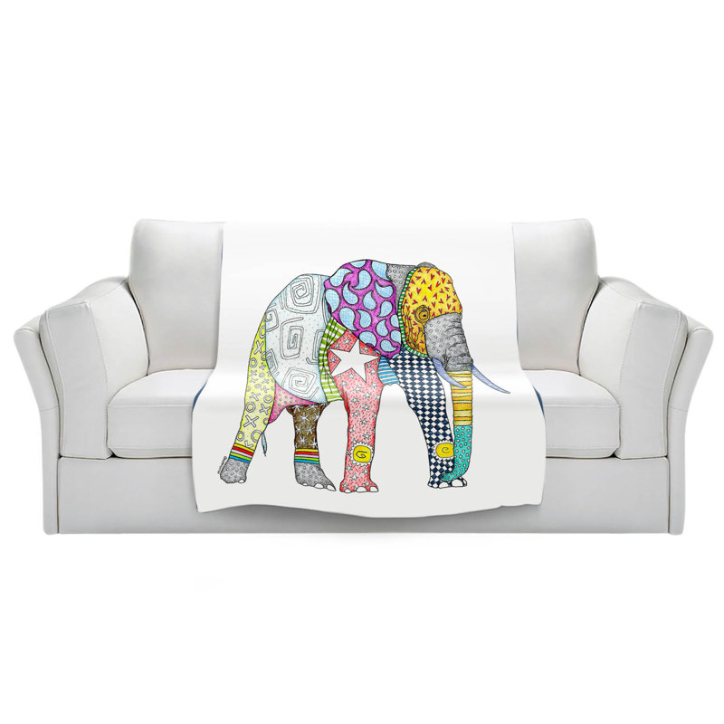 Couverture éléphant , 68 po x 80 po