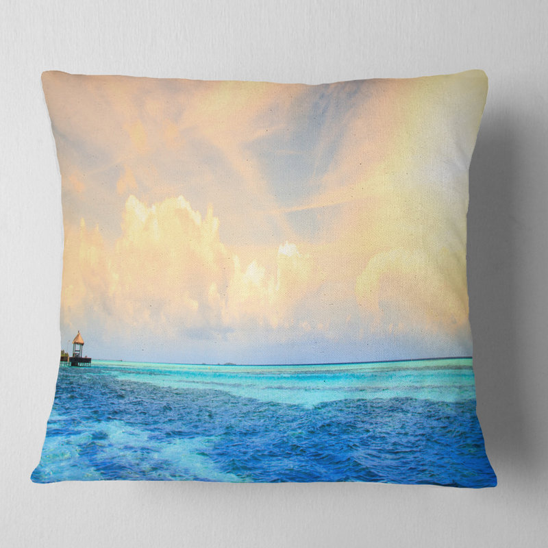 Coussin Seascape Maldives, 16 po x 1 po, Carré