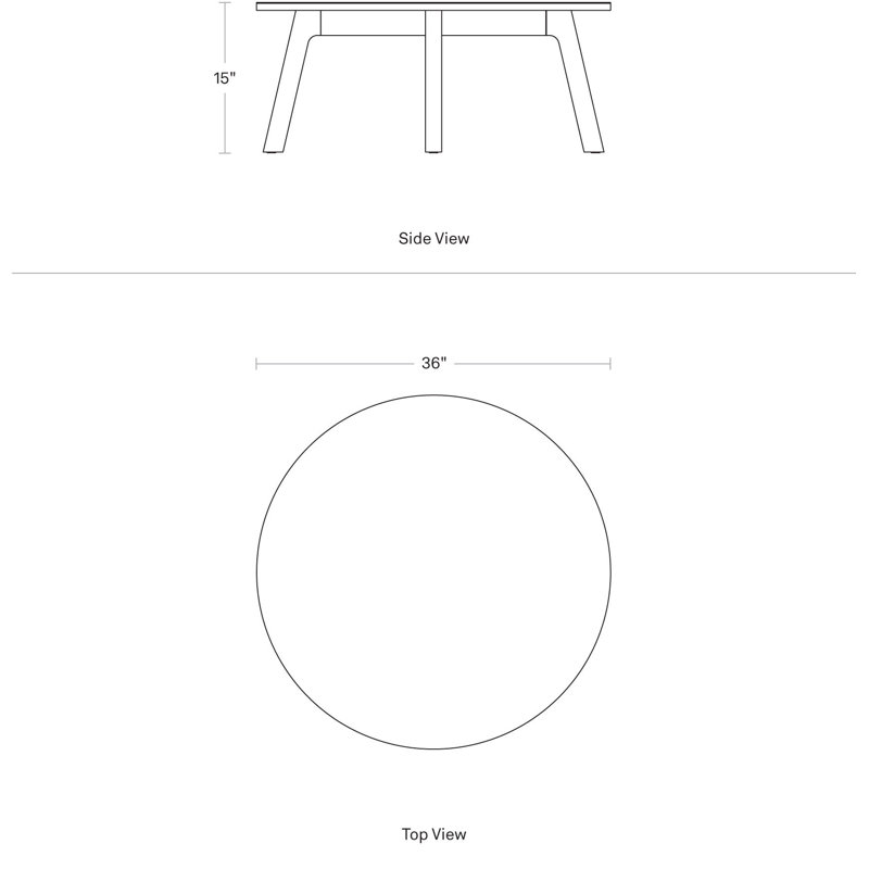 Apt Coffee Table, Navy Green Top/White Oak Base