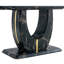 Ensemble de table et de chaises, ensemble de table de salle à manger en panneau de fibres à densité moyenne à motif marbré avec PU et chaises épissées avec pieds en métal, motif de marbre-910585998-910586035-910586034