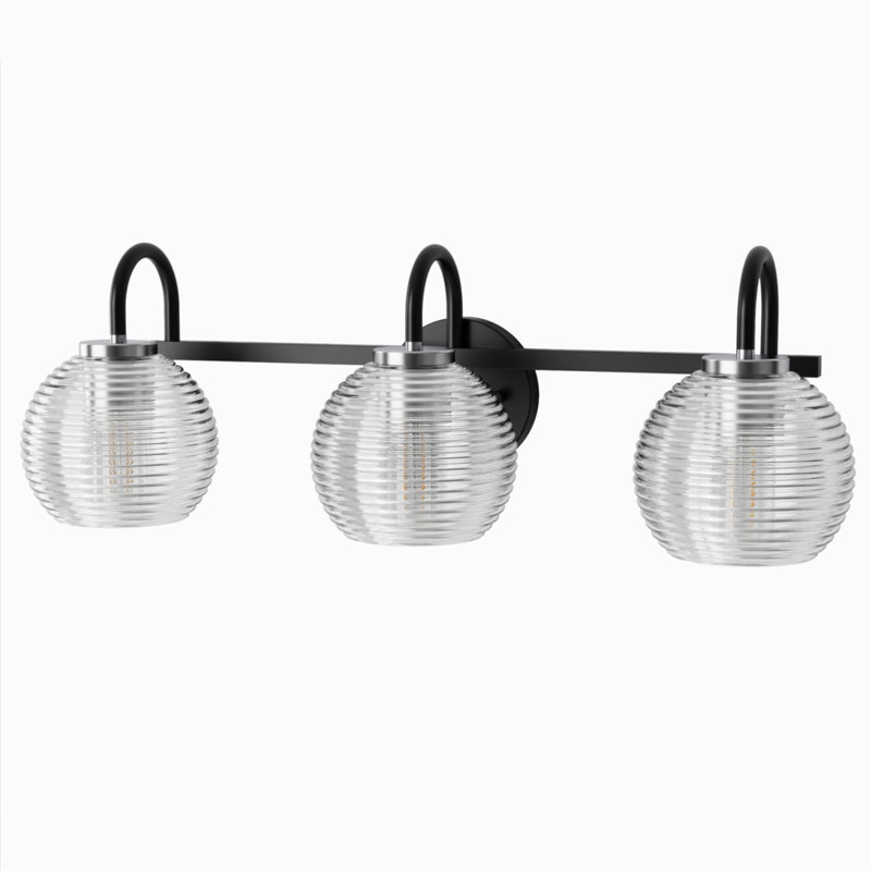 Meuble-lavabo moderne 3 lumières noir Chmura