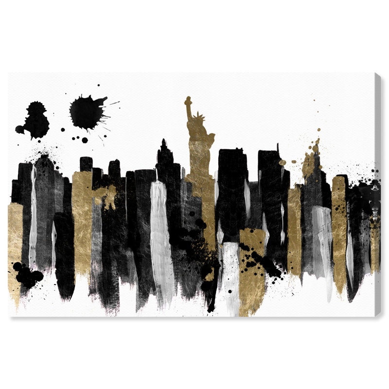 «Glamour New York», peinture sur toile tendue, H 36 po x l 54 po