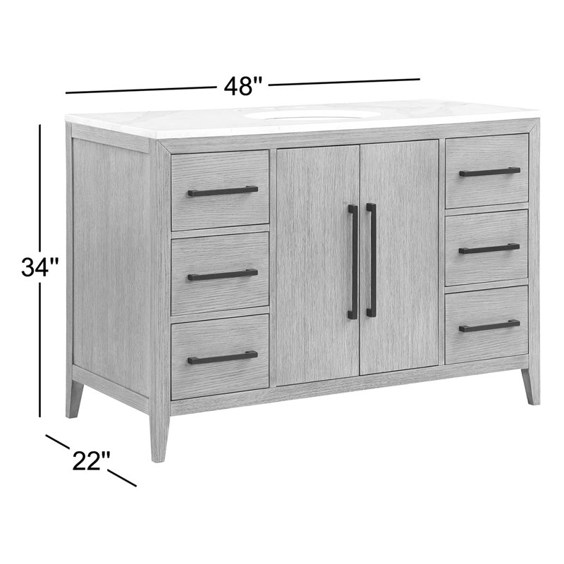 Alsup 48'' W Vanity, Dark Weathered Oak