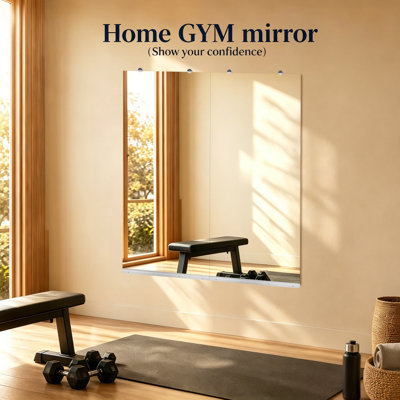 Miroir de gymnastique sans cadre (24 x 48 pouces, paquet de 2) pour l'entraînement et la danse