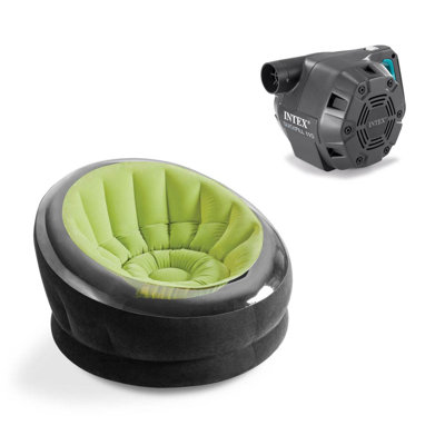 Méridienne gonflable Intex Empire, vert lime et pompe à air électrique 120V Intex