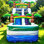 GOOSH 14' x 21' Tropical Palm Tree Inflatable Water Slide with Air Blower (with Pool)