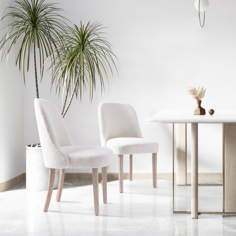 19.5'' H Upholstered Side Chair, Cream, 1