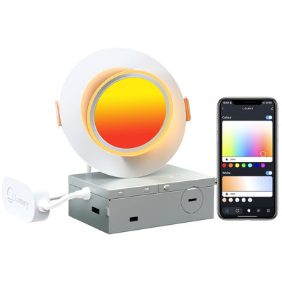 Éclairage encastré à cardan intelligent de 4 po avec lumière nocturne 2200k Lumary, lumières encastrées rotatives à 270 ° + 90 ° Lumary, éclairage à DEL orientable incliné, fonctionne avec Alexa et l'assistant Google, 1 paquet