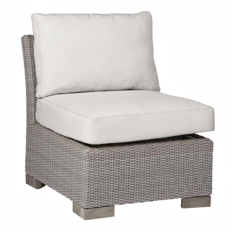 Club Patio Lounge Chair with Cushions, Oyster, Welt, Linen Snow