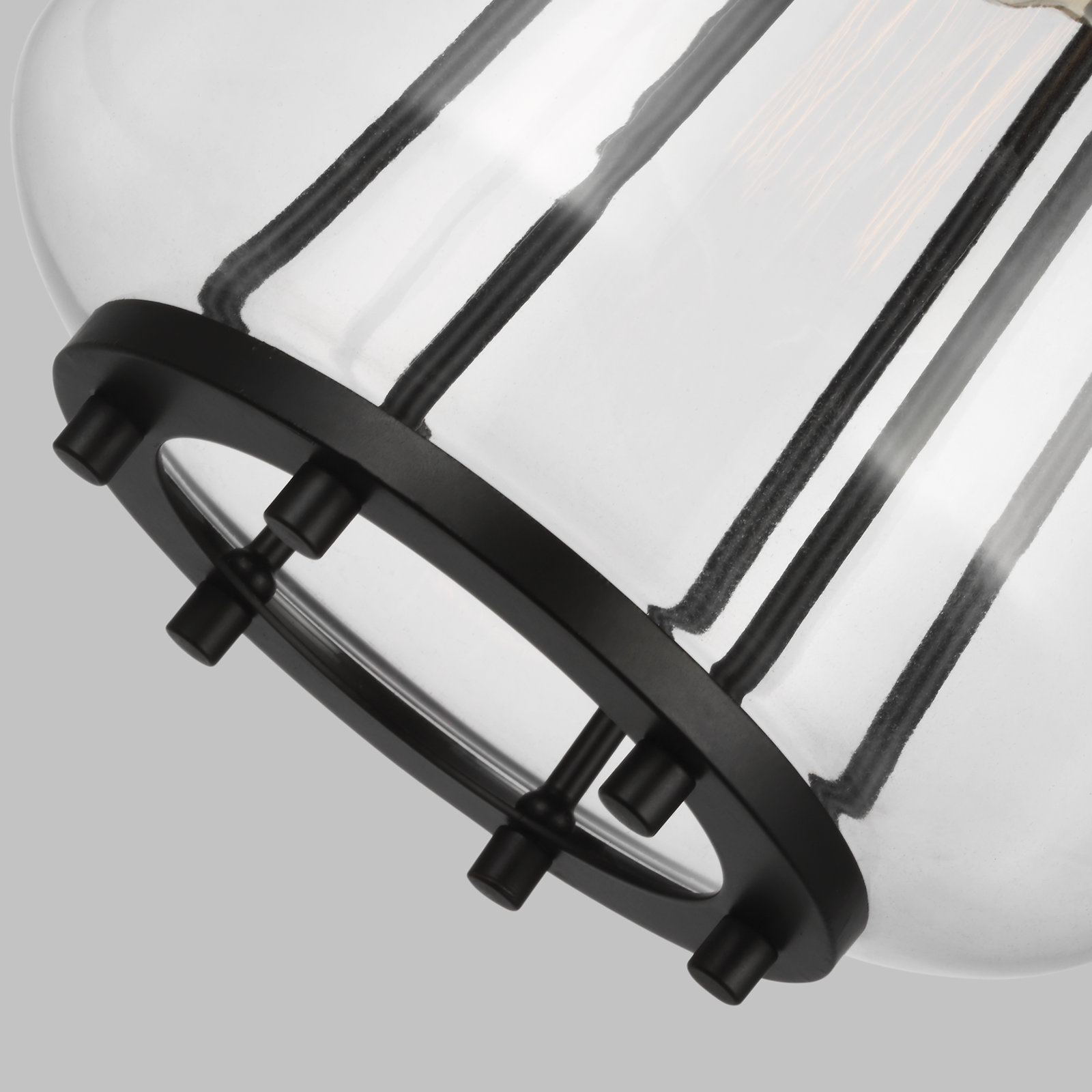 Bianca Single Light Glass Steel Dimmable Pendant, Midnight Black