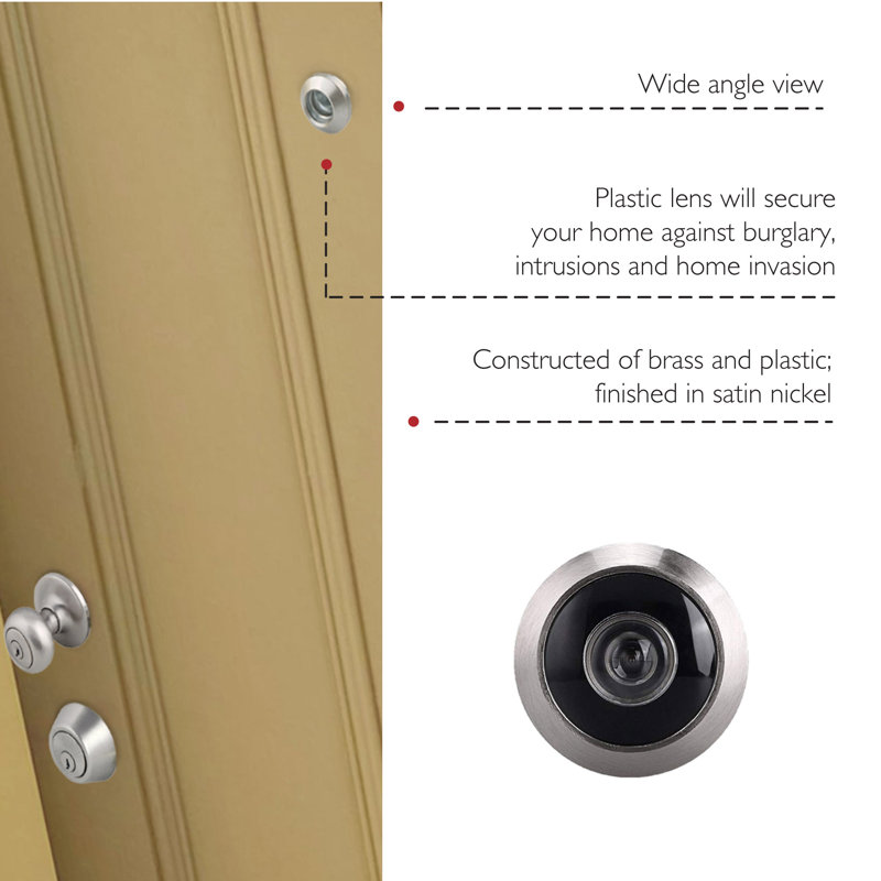 Satin Nickel Adjustable Door Viewer Peephole 2-Pack