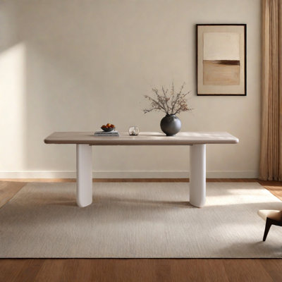 Cream-style dining table, solid wood dining table