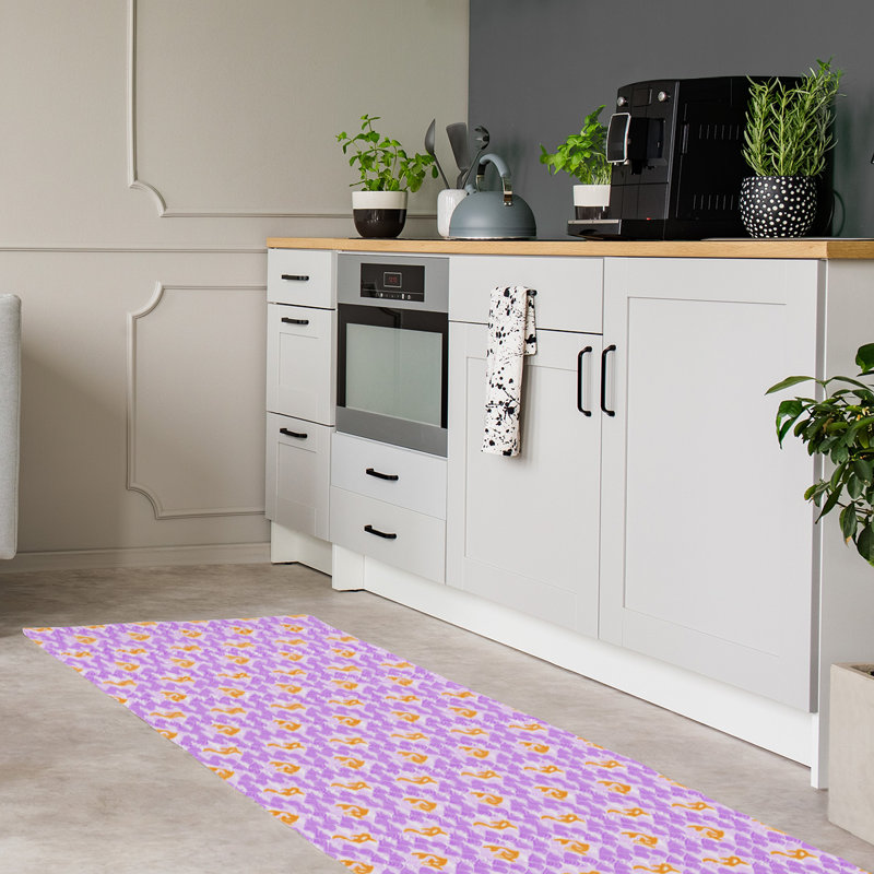 Tapis mauve Koi, Tapis de couloir 2 pi 6 po x 8 pi