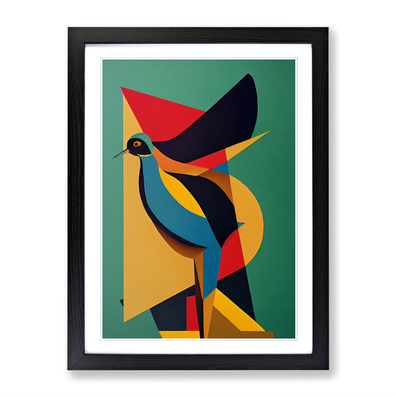 Swallow Bird Abstract Vol.3 - Single Picture Frame Print, Black, 64cm H x 46cm W x 2cm D
