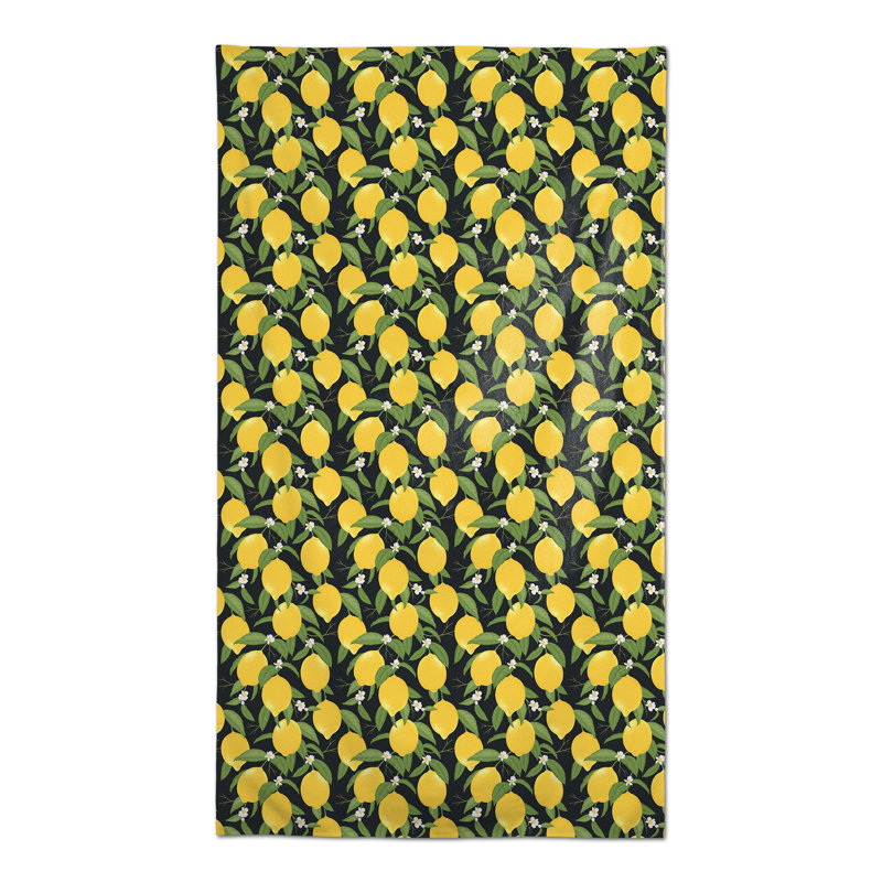 Nappe blanche à motif citron 3, Noir