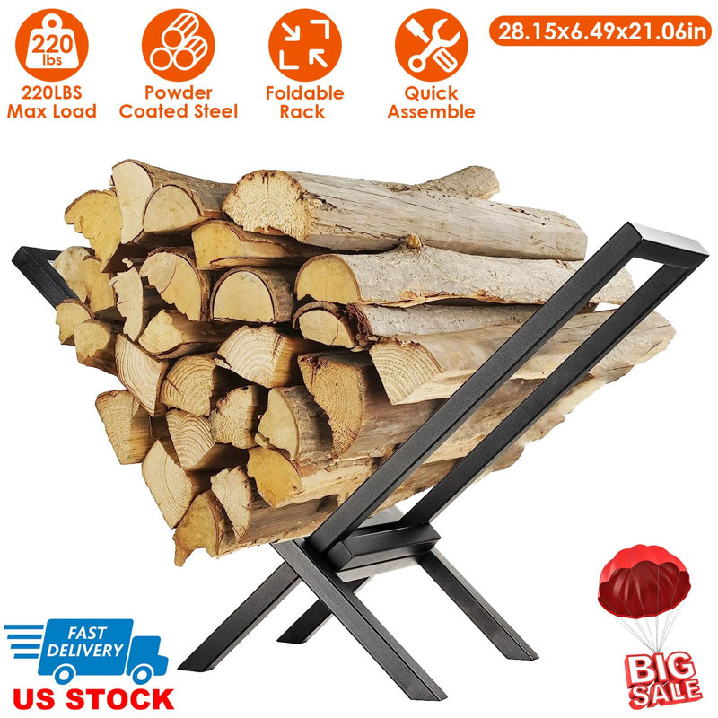 Porte-bûches en bois de chauffage