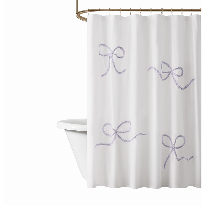 Rideau de douche texturé, Mauve / Blanc