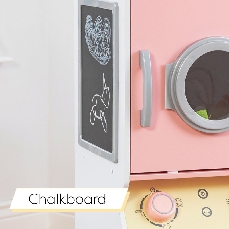 Pastel Wooden Laundry Play Set with Iron and Basket
