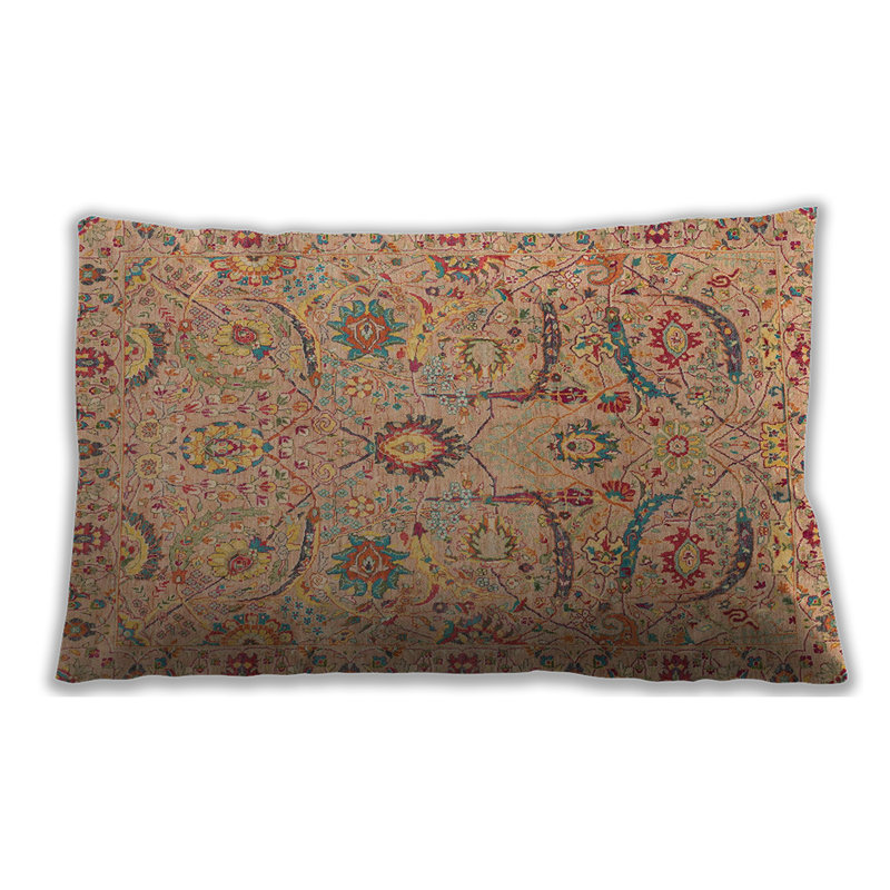 Coussin lombaire d'extérieur Abstract 4101, Rouge / brun