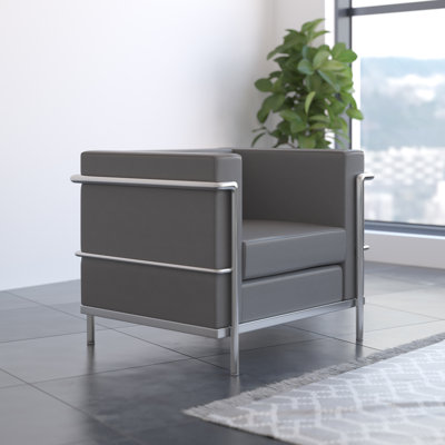 Fauteuil en similicuir avec barre double