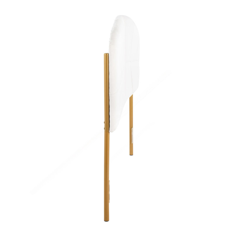 Grande tête de lit Lindsey Contemporary / Glam en acier doré et velours crème par Lumisource, Crème, crème