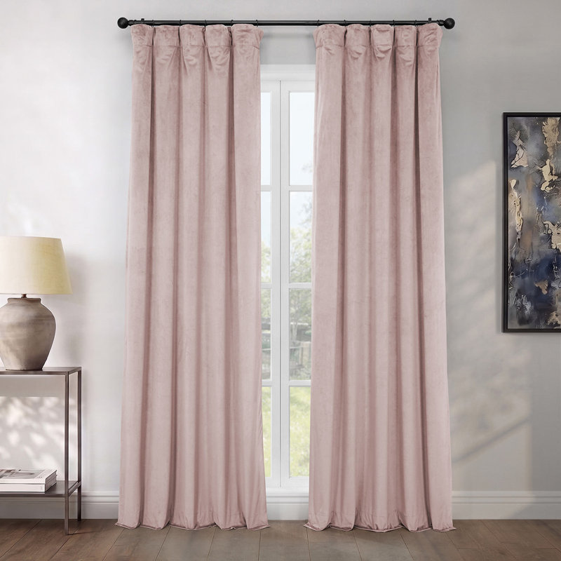 Rideaux en velours moelleux Matra pour chambre à coucher ‑ rideaux obscurcissants pour les fenêtres de salon, panneau simple