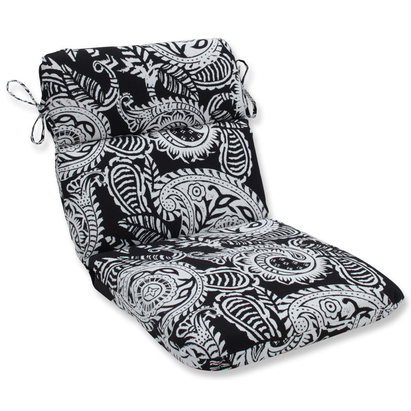 Coussin de chaise de salle à manger d'intérieur/extérieur, Noir