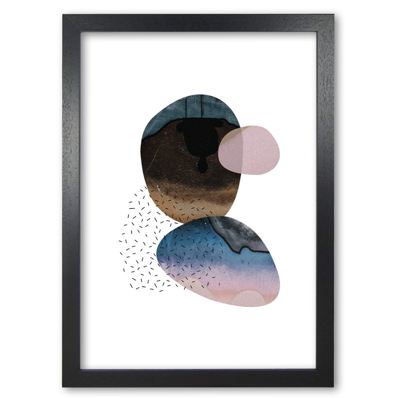 Abstract Shapes - Single Picture Frame Print, Black Grain Frame, 30 cm H x 21 cm W x 5 cm D