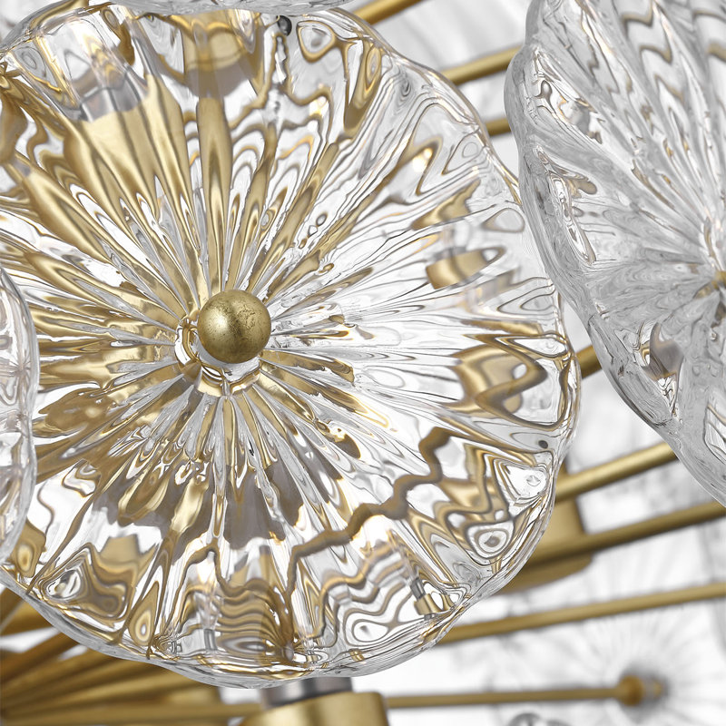 Julie Neill Gianna 24" Chandelie, Clear, Burnished Silver Leaf