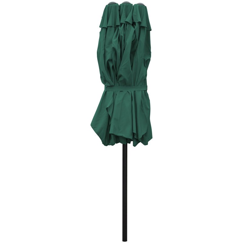 Parasol de marché d'extérieur 15 'avec manivelle, Vert