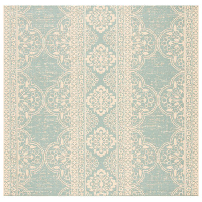 Danya Cream/Aqua Indoor/Outdoor Area Rug